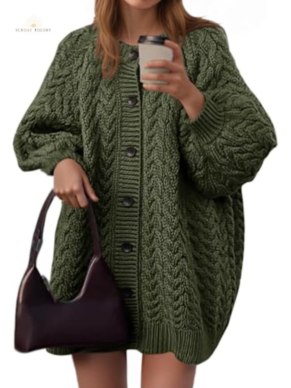 Cable Knit Cardigan Oversized Chunky Button Down Fall Sweater